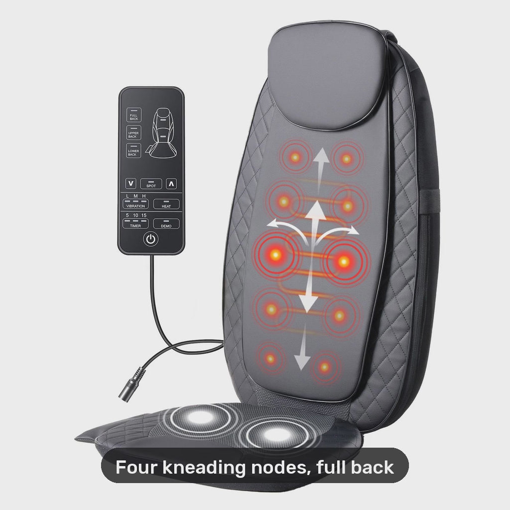 Sitaloa back massager on an office chair, kneading nodes in motion